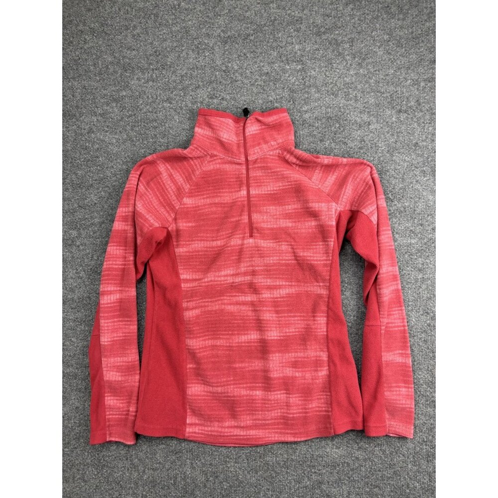 Columbia Sweater Womens Medium Pink Fleece Quarter Zip Pullover Outdoor